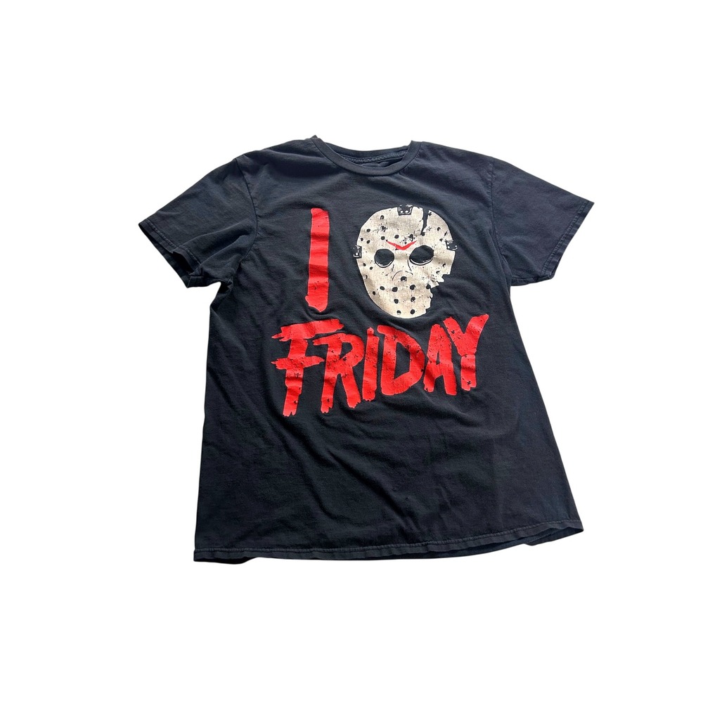 Friday the 13th Jason Voorhees I Heart Friday Black Graphic T-Shirt Mens M
